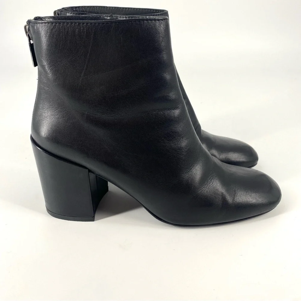 Stuart Weitzman Women's Bacari Leather High-Heel Black Booties - Picture 5 of 10